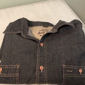 2/$32 Guess Jeans black washed cotton buttons down shirt